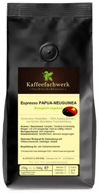 Espresso Papua Neuguinea aus Bio Anbau ♥ Frisch geröstet vom Kaffeefachwerk