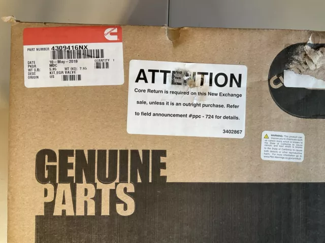 4309416NX Cummins EGR Valve Kit