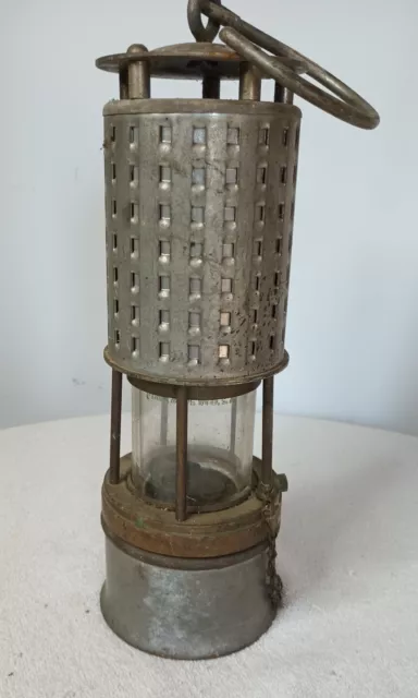 Vintage Koehler Coal Miner Lamp Light Marlboro Massachusetts Pyrex Glass Intact