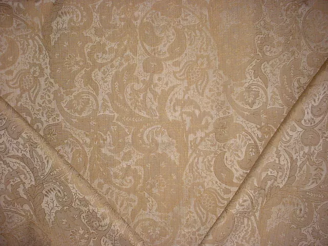 1-3/8Y Robert Allen Medium Gold Taupe Floral Scroll Damask Upholstery Fabric