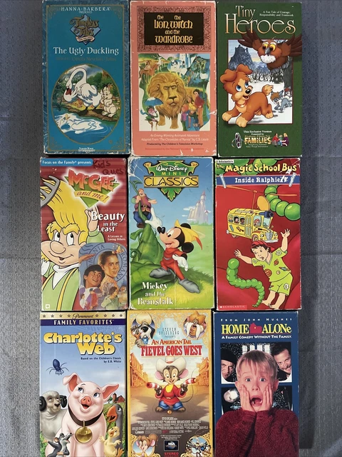 VHS LOT CARTOONS FAMILY 9 tapes Walt Disney Hanna Barbera McGee Magic ...