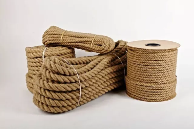 NATURAL JUTE ROPE Strong Twisted Decking Cord Garden Sash Camping 6mm -  60mm £80.71 - PicClick UK