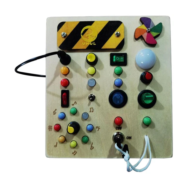 Lights Switch Busy Board Toys with Buttons Travel Activity Sensory Board Toy for