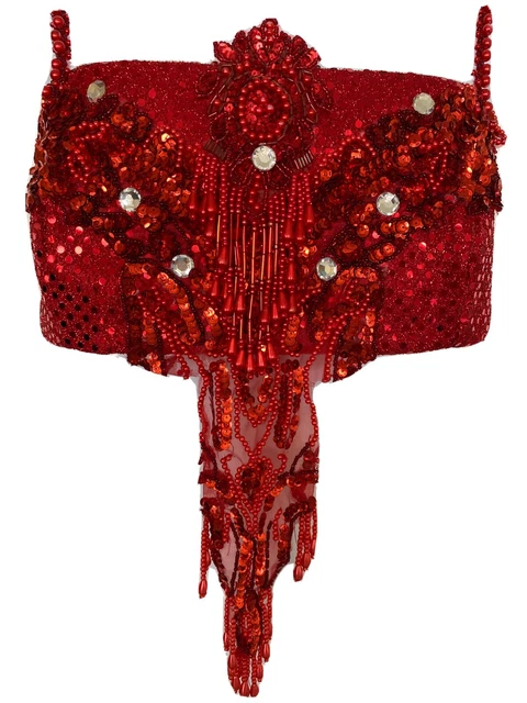 Belly Dancer Bra Top Hand Made Unique Beaded Rhinestones See Measurements