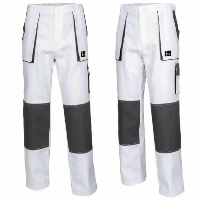 Men Work Trousers Pants, Painters, Decorators, White New Cotton - WHITE