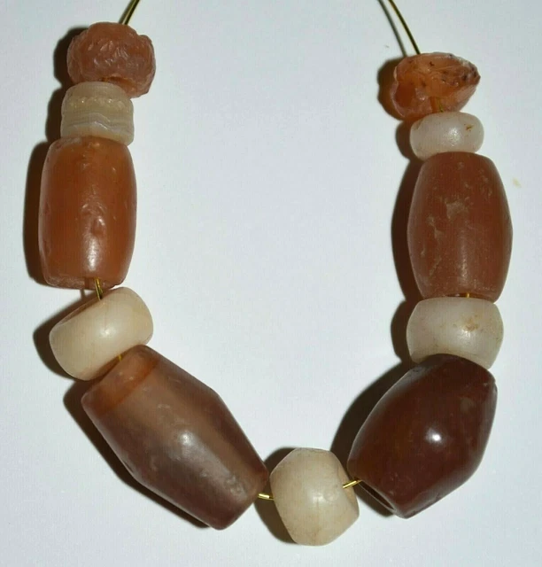 Ancient Agate Stone Excavated Djenne Dig Beads Mali African Trade 1000 Years Old