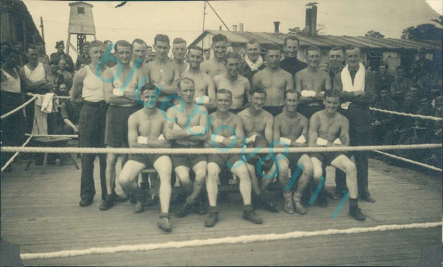 WW2 BRITISH PRISONERS of War POW's Group Photo Boxing Ring Stalag 21 ...