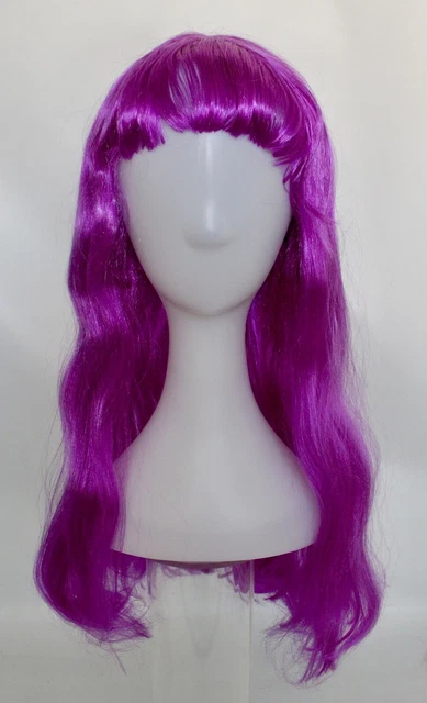 Parrucca Lunga Ondulata Viola Frangia Cosplay Abito Fantasioso Accessorio Costume Anime Lolita