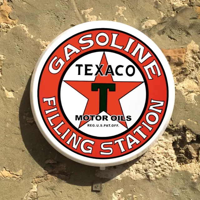 Texaco Filling Station Led Illuminated Light Box Sign Garage Gas Automobilia
