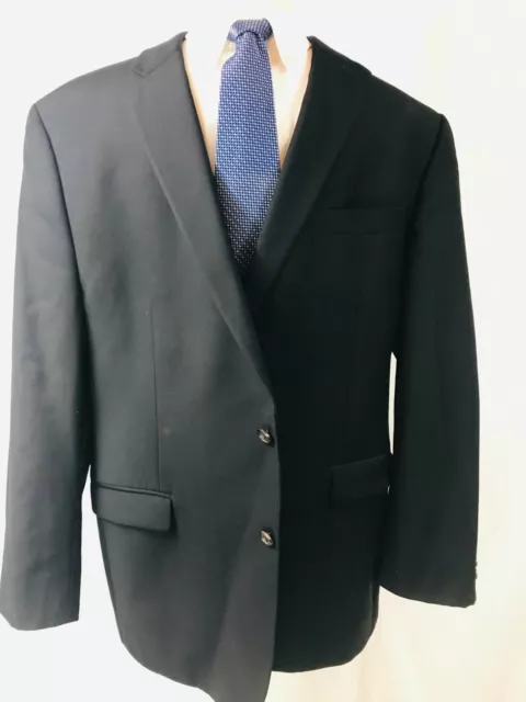 Ralph Lauren 2 Button Blazer Men's 46R Black Wool Sport Coat Suit Jacket