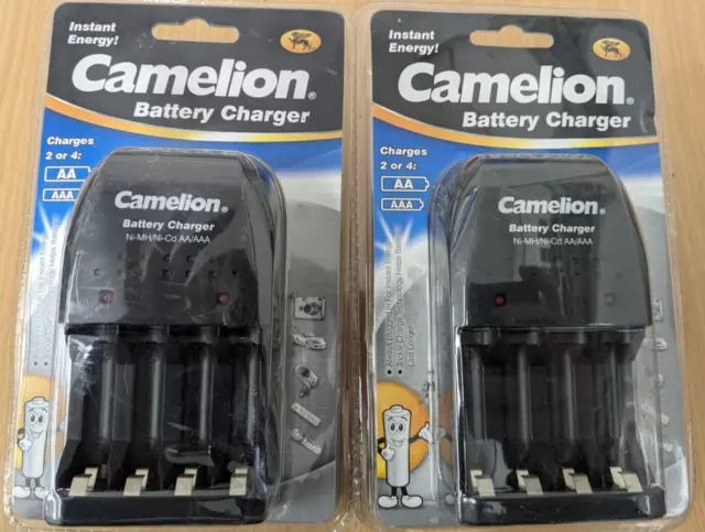 2X Camelion Mains Battery Charger,For Aa And Aaa Rehargeable Batteries-2 Units