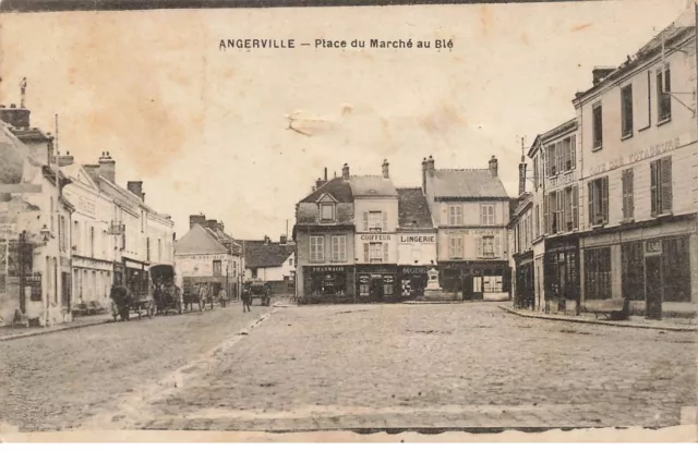 91 Angerville #26727 Place Du March Au Ble Pharmacy Hairdresser Trade Lingerie