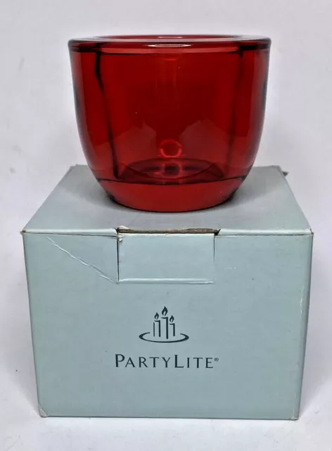 PartyLite Comfort & Joy Red Votive Candle Holder Retired NIB P17D/P90831B