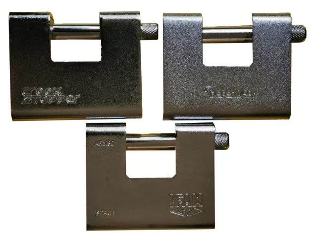 80MM Armoured Rectangular Padlocks. Crookstopper, Squire, IFAM.