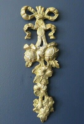 Vintage Cast Brass Floral Wall Hanging, Traditional, Solid Cast Brass