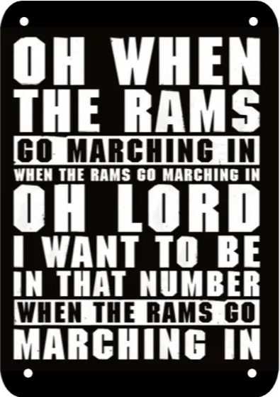 Derby County Fc When The Rams Football Chant Song Metal Sign Plaque