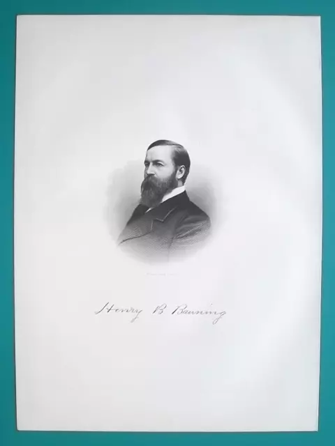 HENRY BANNING Ohio Civil War Soldier & Lawyer - 1883 Superb Portrait Print