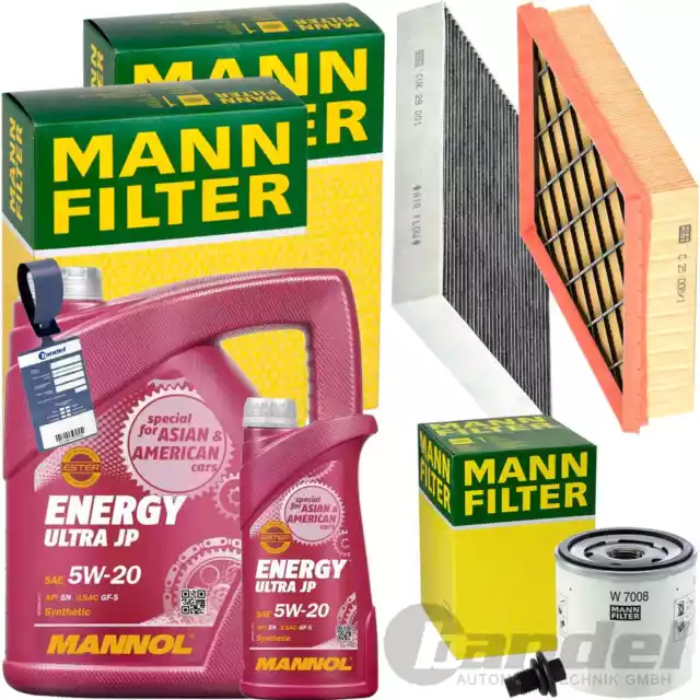 MANN INSPEKTIONSPAKET+5L MANNOL 5W-20 ÖL passend für FORD MONDEO V 1.5 ECOBOOST