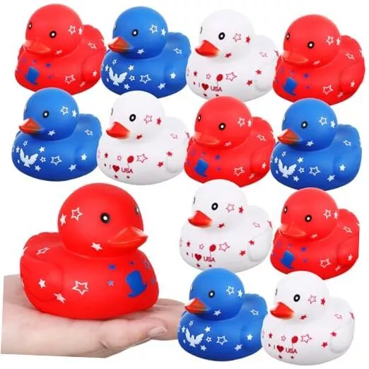 12 Pcs Patriotic Rubber Ducks 4 Inch Independence Day Rubber Patriotic Style