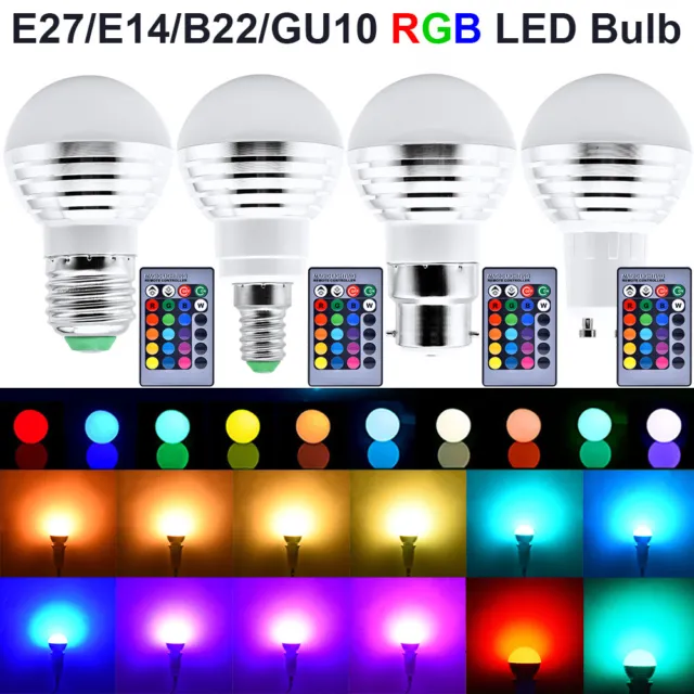E27/E26/E14/B22/GU10/MR16 LED Bulbs RGB LED SpotLight IR Remote Control Light AU