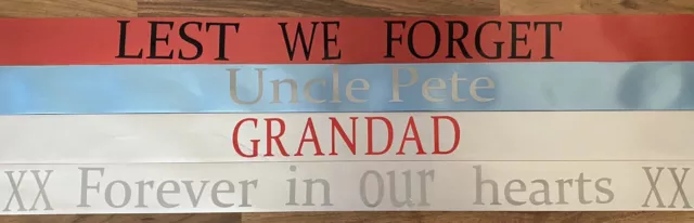 personalised funeral ribbon