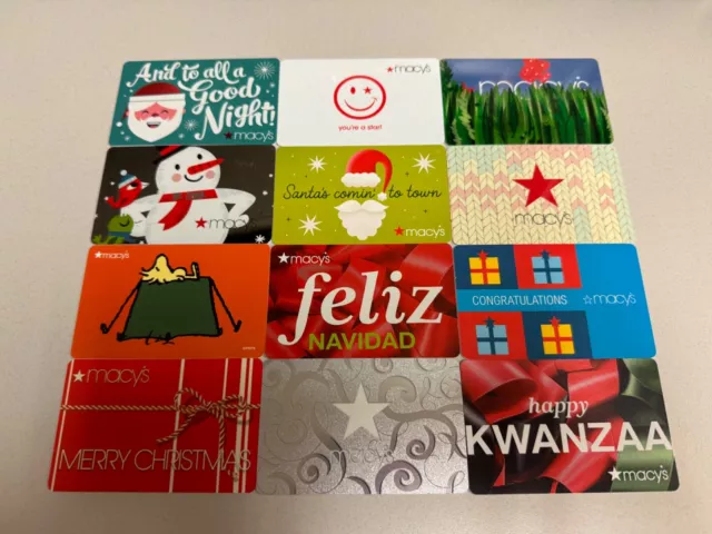 MACY’S lot of 12 different new & used collectible gift cards▪️LOT B