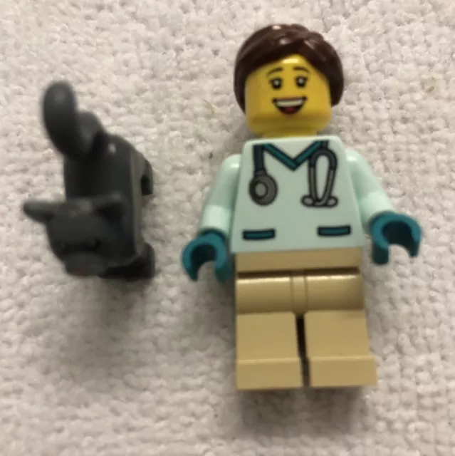 Lego City Veterinarian Minifigure cty1532 2023 With Cat Used Very Good Condition
