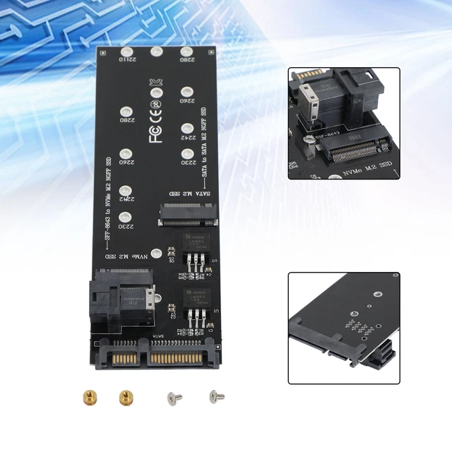 SFF-8643 to U2 Kit NGFF M-Key to HD Mini SAS NVME PCIe SSD SATA Adapter