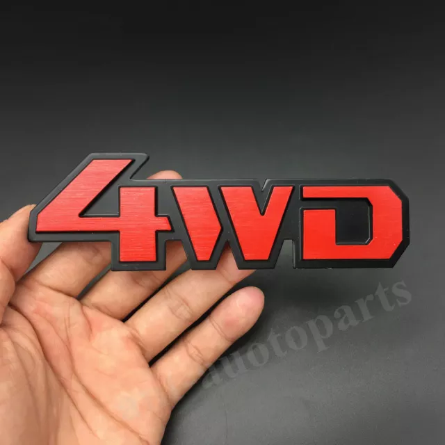 Metal Chrome Red 4WD 4x4 Car Rear Trunk Tailgate Emblem Badge Decal Sticker SUV