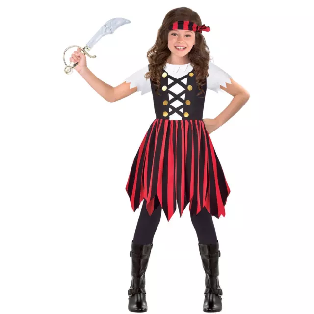 Pirate Cutie Girls Costume Fancy Dress Outfit Dress Headscarf Book Week Carnival