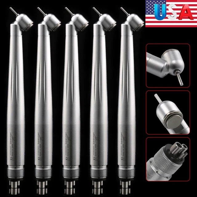 1-5 NSK Style Dental 45 Degree 45° Surgical High Speed Handpiece Push 4H Turbine