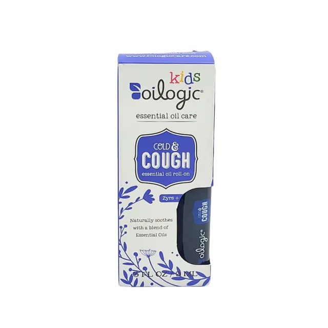 Aceite esencial para la tos fría Oilogic niños 2 años + cuidado roll-on 0,5 oz aceite de eucalipto