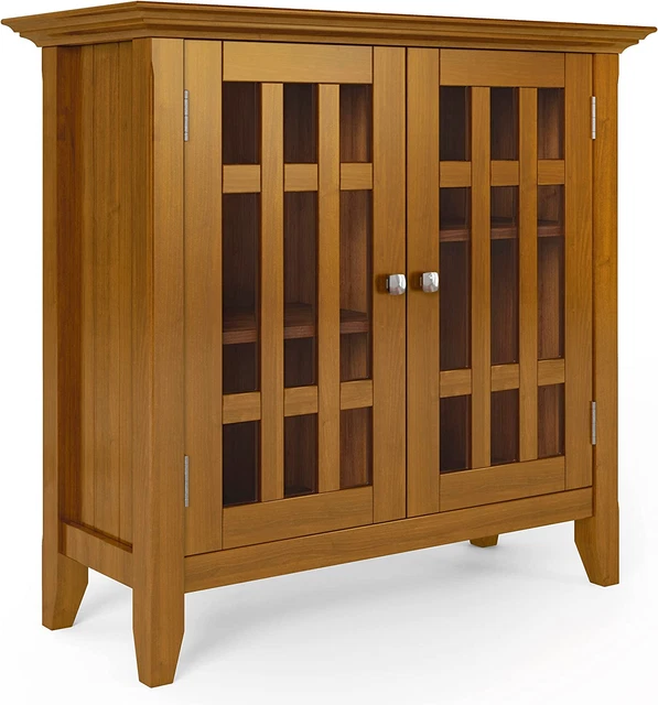 Bedford SOLID WOOD 32 Inch Wide Transitional Low Storage Media Cabinet in Light