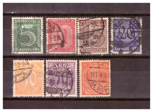 German Reich Collection Service Marks Mi.16-22 Completely Stamped