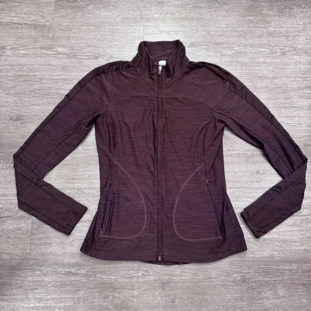 Gap Fit Jacket Womens Size Medium Maroon Purple Full Zip Activewear Fitness