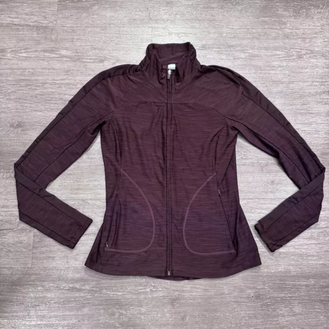 Gap Fit Jacket Womens Size Medium Maroon Purple Full Zip Activewear Fitness