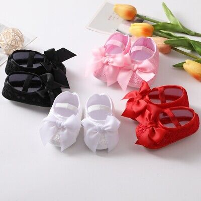 Baby Girls Bowknot Princess Shoes Toddler Soft Sole Walking Shoes + Headband Set