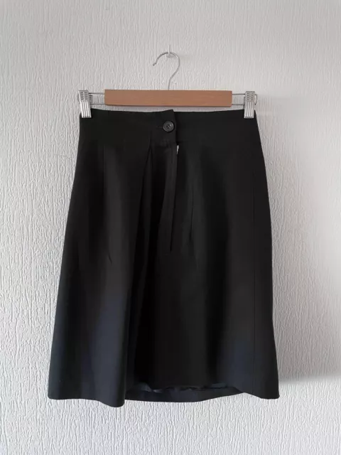 Vintage Womens YOHJI YAMAMOTO A Line Pleated Asymmetric Skirt Midi Wool Size S