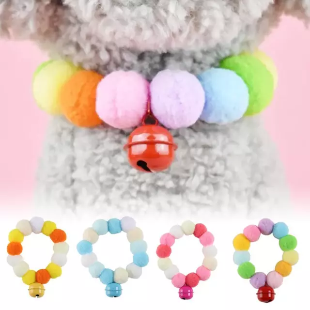 Dog & Cat Sticky Hairball Necklace Collar with Bell Christmas Hot H1