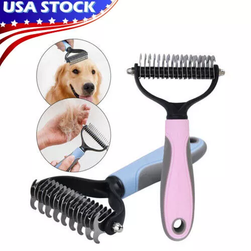 2side Dog Brush for Shedding Dematting Pet Grooming Cat Hair Undercoat Rake Comb