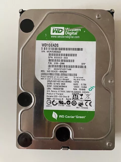 WesternDigital  WD Caviar Green  SATA 3,5" 1TB WD10EADS Festplatte