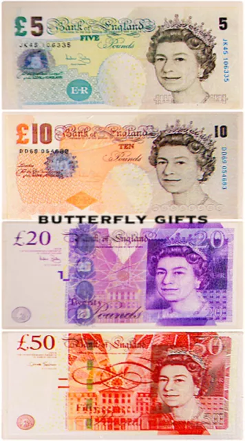 UK Pfund Notenradierer £5 £10 £20 £50 Noten Neuheit Geld Gummi Kinder Spaß UK 2