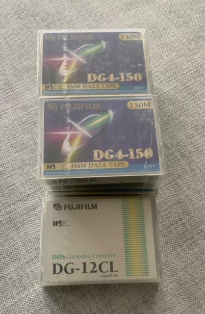 6x FujiFilm DG4-150 4mm 150m DDS4 Cartridge Tapes brand new sealed+cleaning tape