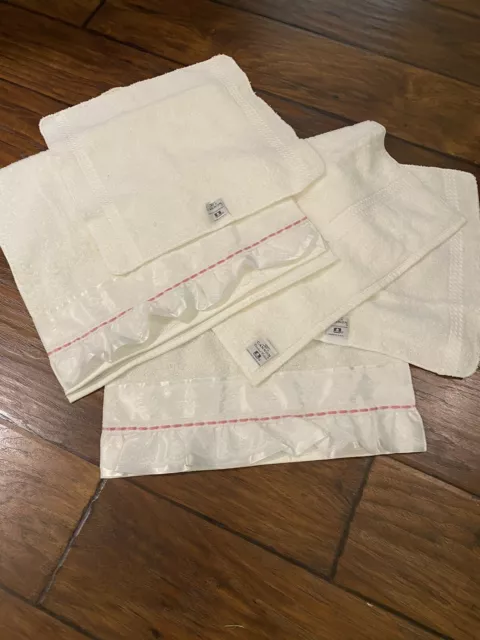 Cannon Hand Towel and Wash Cloth Set￼ with Lace and Ribbons accent  - 2 sets