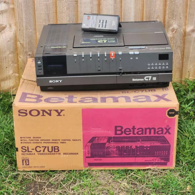 Sony Betamax SL-C7UB Beta VCR Video Casete Grabadora Remoto y Caja Original