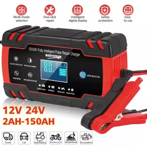 12V 24V Fully-Automatic Smart Car Battery Charger Maintainer Trickle Charger