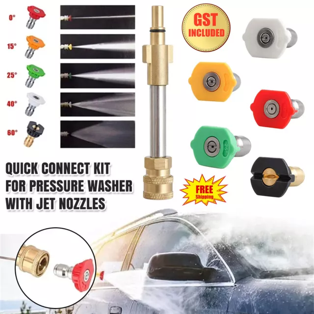 Conversion Universal 1/4" Quick Connect Kit for Pressure Washer with Jet Nozzles