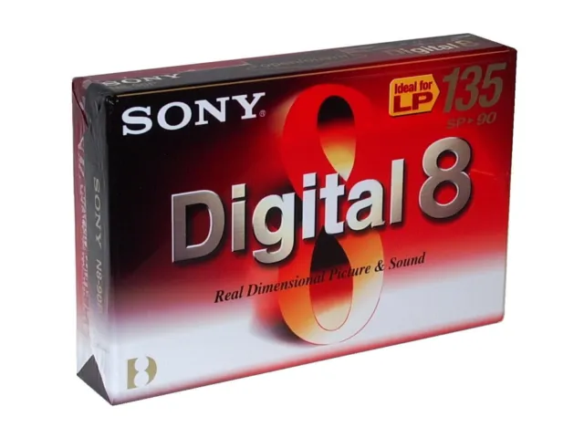 Sony Digital8 (D8) Camcorder Kassetten Videocassette 90 min SP, 135 min. LP, Neu