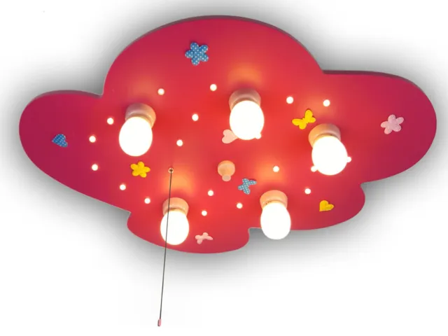 Lámpara de techo LED niña para habitación infantil nube PRADO DE FLORES LED luz para dormir