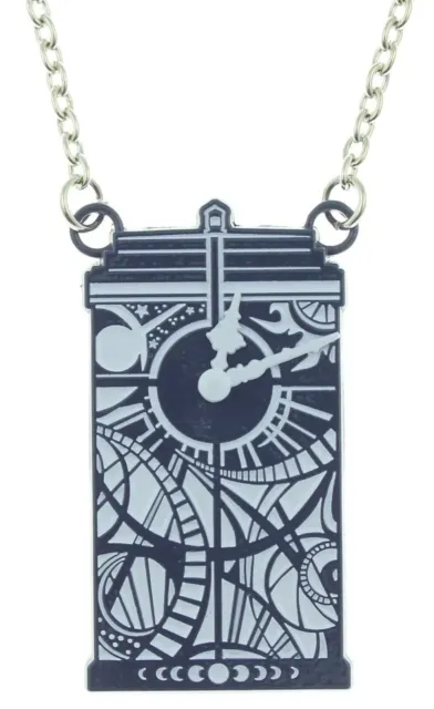 Doctor Who Gallifreyan Clock Tardis Necklace Filigree Enamel Blue Pendant